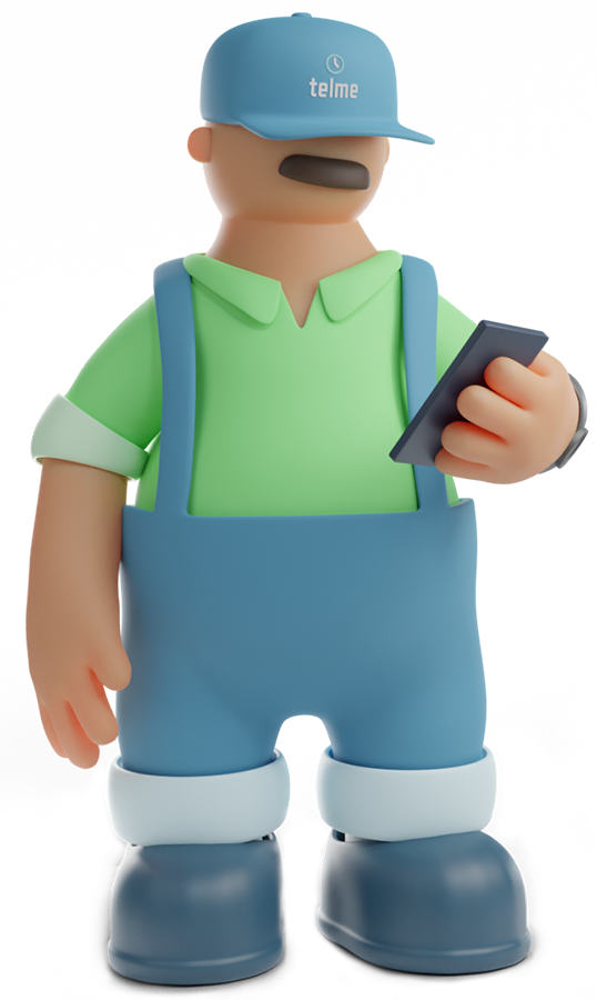 Peppe med mobil — Telme app