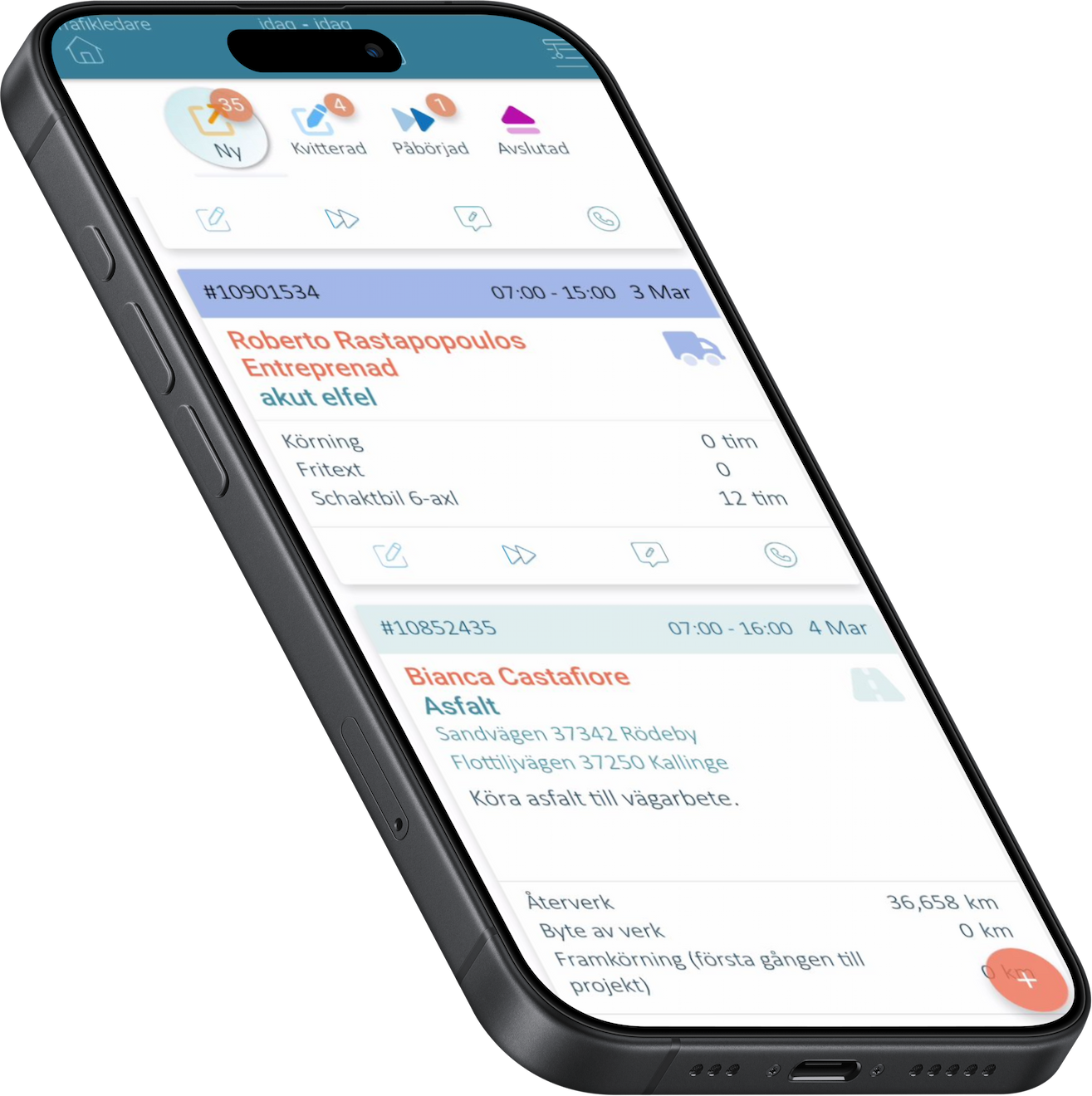 Telme Go — orderlista