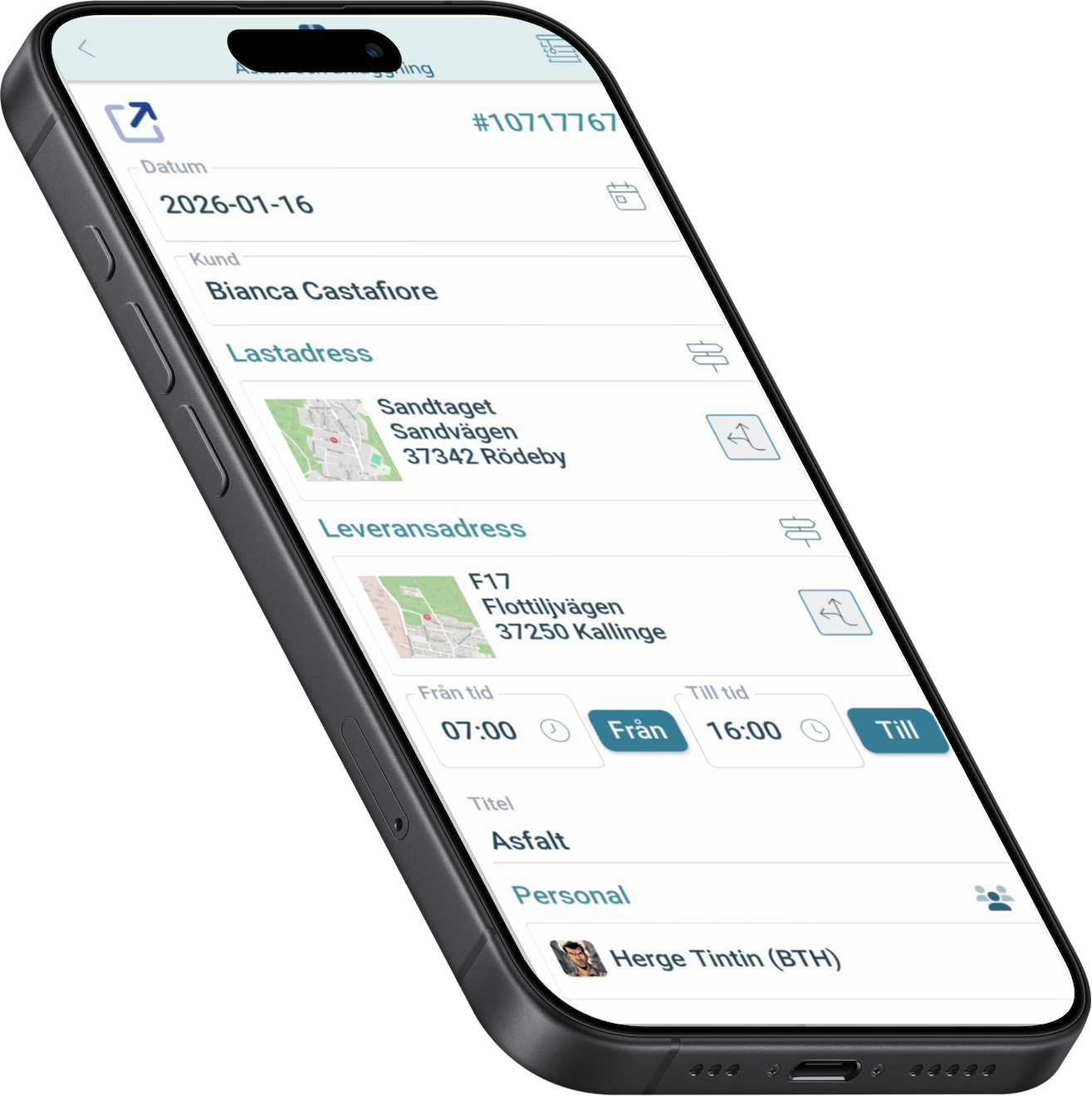 Telme Go — orderdetaljer