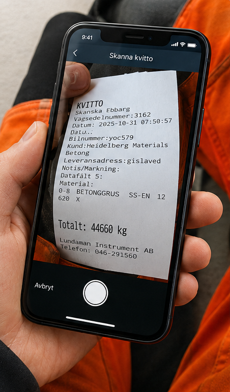 Telme Go — skanna kvitto med kameran